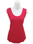 Front of the Scoop Neck Basic Tank from Dolcezza in the color red