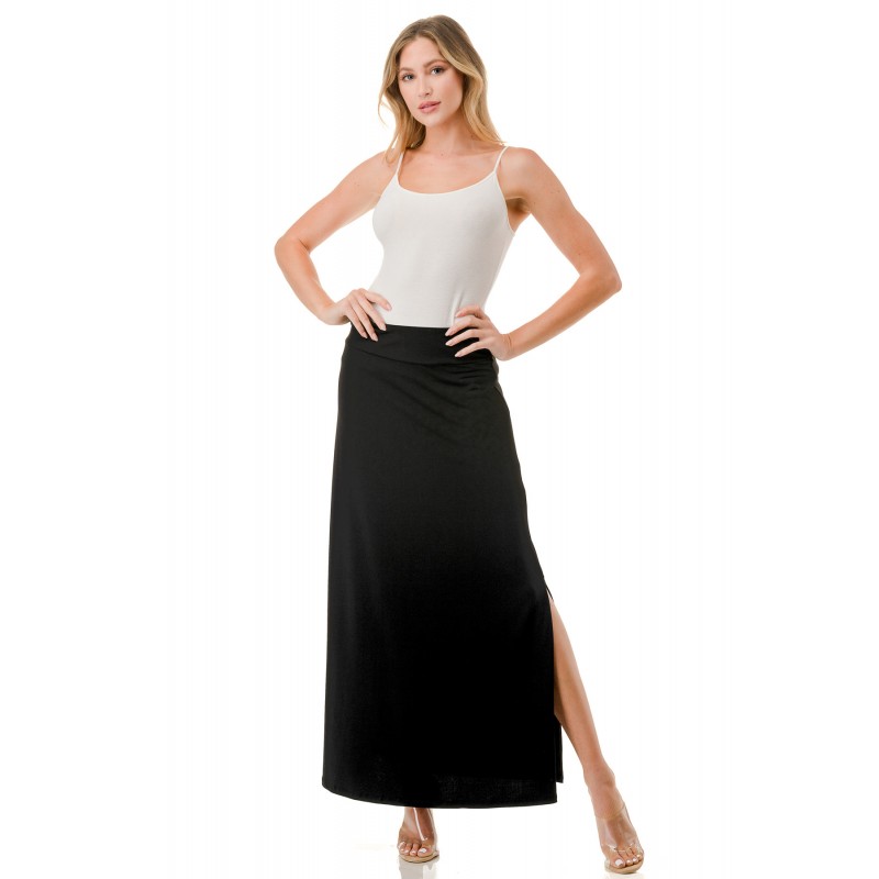 Flare Maxi Skirt with Side Slit - Vita Boutique