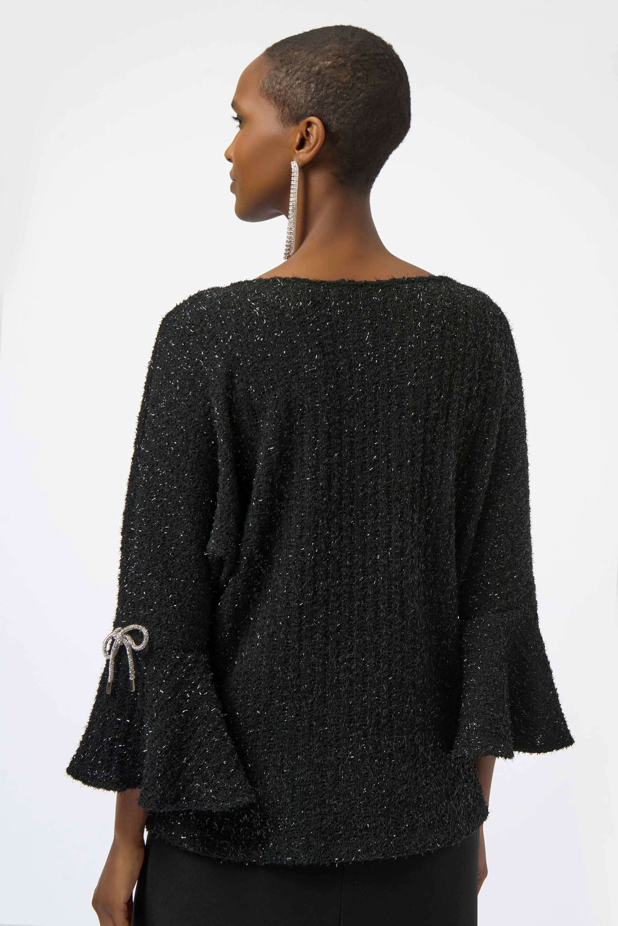 Fuzzy Metallic Knit Boxy Top - Vita Boutique