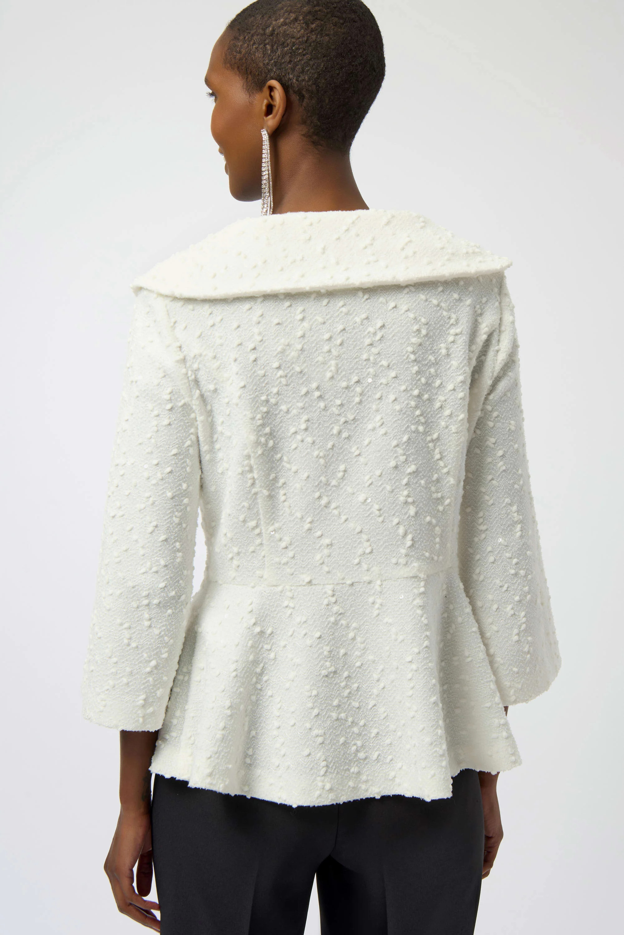 【OHGA】PEPLUM KNIT オフホワイト OHGA】PEPLUM KNIT オフホワイト