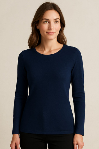 Classic Long Sleeve Scoop Neck Top - Vita Boutique