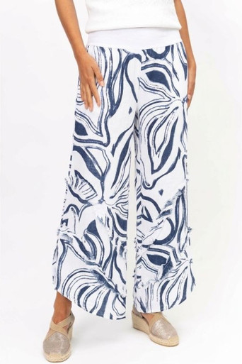 Abstract Print Linen Pants - Vita Boutique