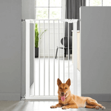 DogSpace Bonnie Extra Tall Pressure Fitted Dog Gate, White (73.5-79.6cm)  Live