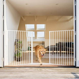 DogSpace Rocky L Extra Tall Multi Expandable Dog Gate, White (90-221cm) Live Alt