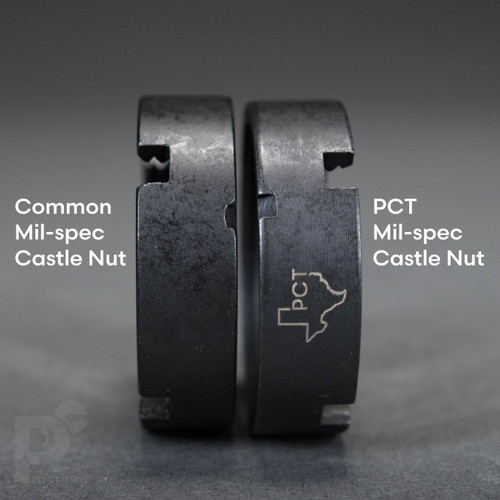 PCT Castle Nut (right) vs common stamped castle nut