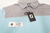 FootJoy EOE Black Lisle Self Collar Polo Mens Large WT/MBL/LVA 959B 01198668 New