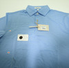 Peter Millar Golf Solid Polo Mens Size Medium COTTAGE BLUE New INV12587443