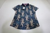 Greyson Woven Wolf Lace Scarlett Polo Womens Size Small Maltese Blue INV12691033