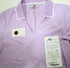 Foray V-Neck Short Sleeve Rib Polo Womens Size Medium Purple Rose INV13006529