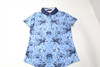 GREYSON Winged Wolf Lace Scarlett Polo Womens Size Small Wolf Blue INV13367774