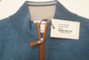 Peter Millar Crown Soft Suede Trim Sweater Medium Tropic Storm 1/4 Zip 630A