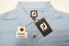 NEW FootJoy Slub Yarn Solid Self Collar Polo Mens   Large Dusk Blue 674A 959376