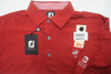 NEW FootJoy Solid Lisle Self Collar Polo Mens Large Crimson W/Logo 685B 00965727