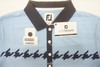 FootJoy Cap Sleeve Houndstooth Print Polo Womens Medium Blue 739C 01002529 New