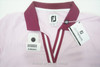 NEW FootJoy SS Stripe Riddon Trim Polo Womens Size Medium Pink 739C 01002531