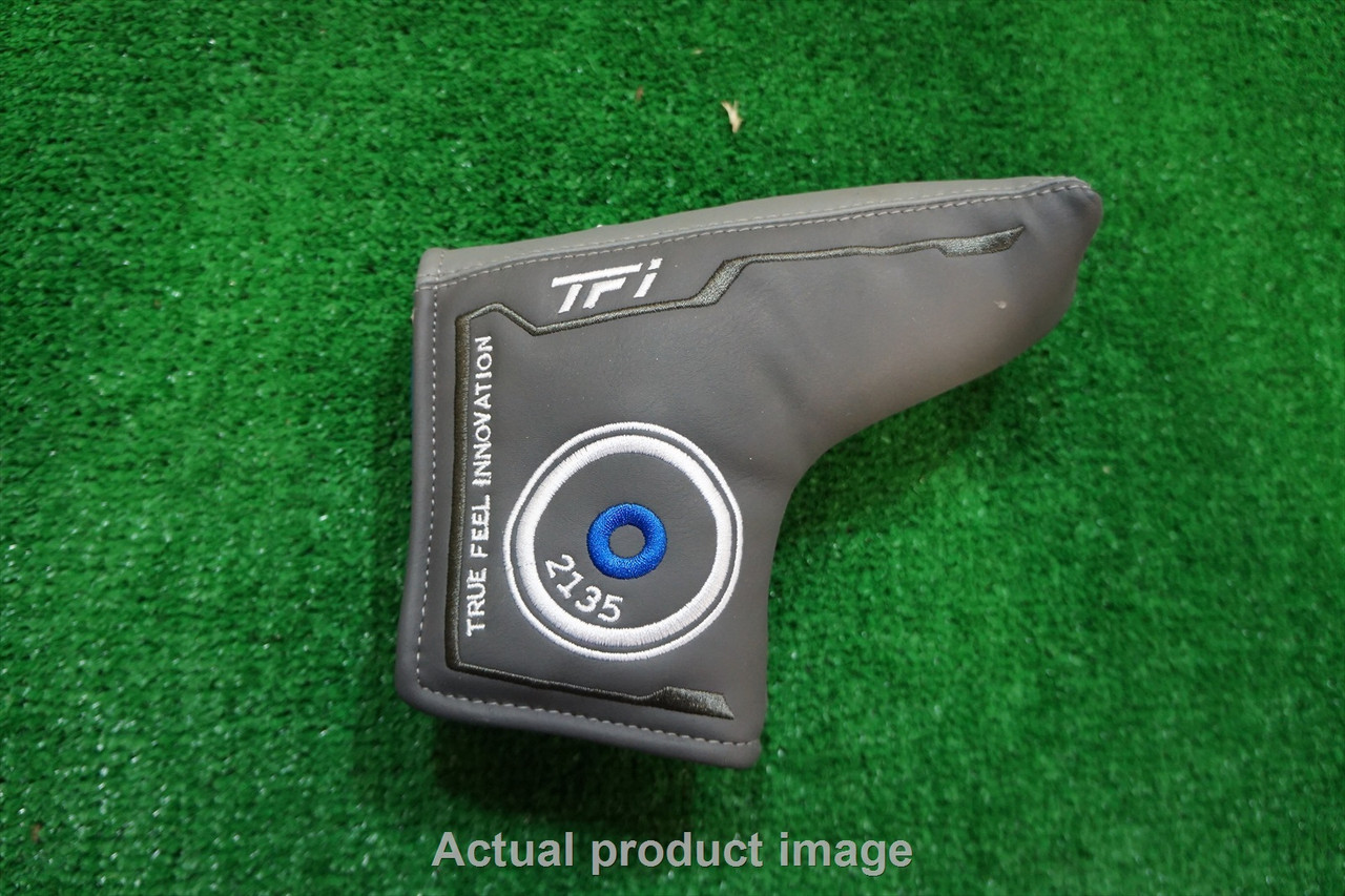Cleveland FRONTLINE 2135 パター ヘッドカバー付き Cleveland TFi 2135 Grey/Blue Blade Putter Headcover Excellent HA8