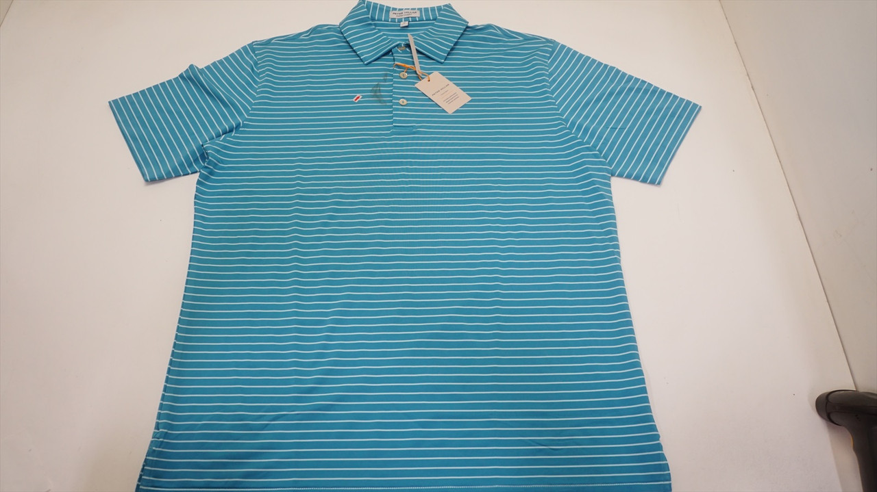 Peter Millar Drum Jersey Polo Mens Size Medium JABLU W/Logo 991C