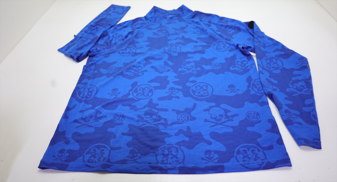 G/Fore Golf Print Pullover Mens Size Medium BLUE Regular 1033A