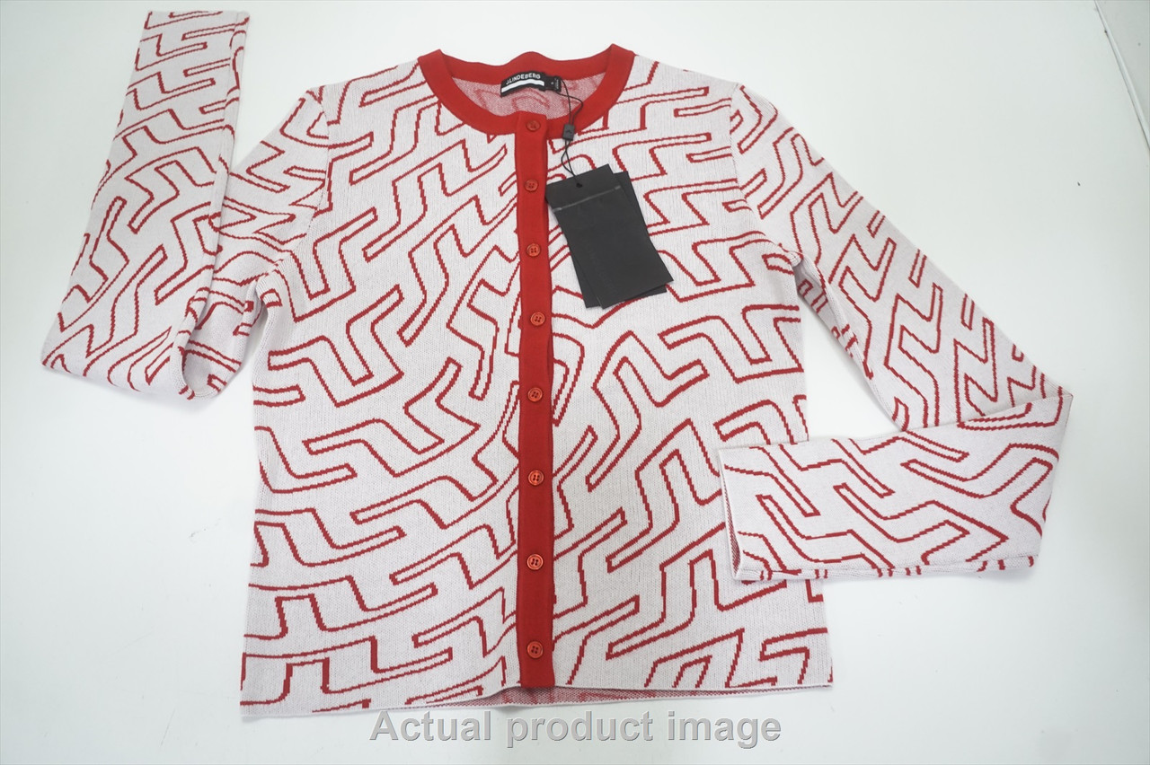 J Lindeberg Odessa Cardigan Sweater Womens Medium Bridge White