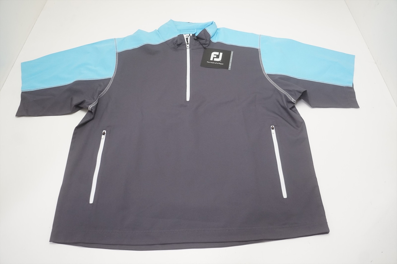 FootJoy Short Sleeve Windshirt Pullover Mens Small Charcoal/Light