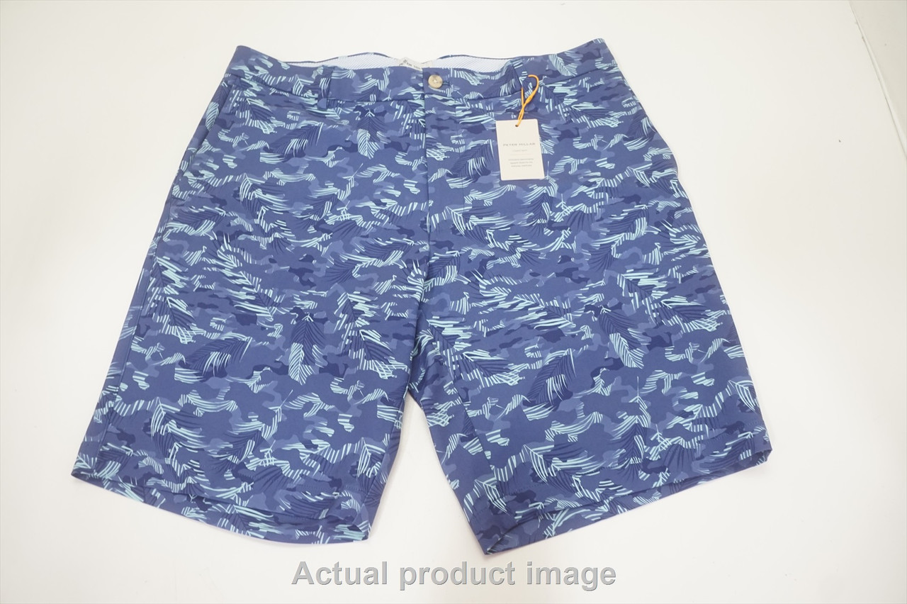 Peter Millar Golf Tropical Camo Shorts Mens Size 34 Sport Navy