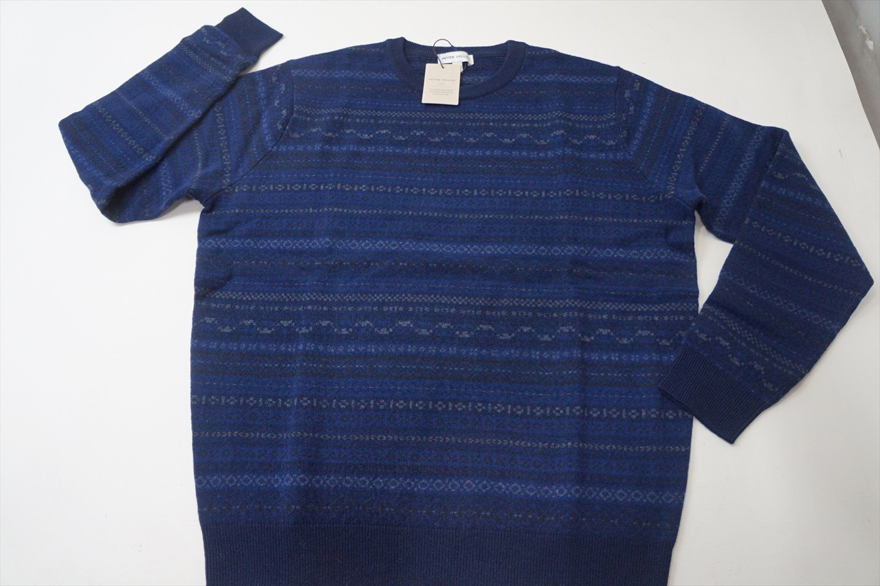 Peter Millar Merino Wool/Cashmere Sweater Mens Size Medium Navy 