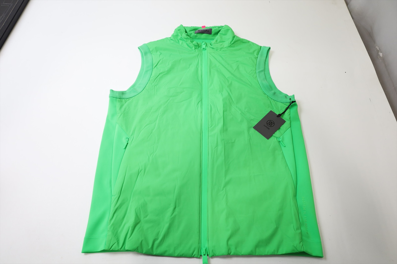 New G/Fore Golf Full Zip Vest Mens Size Medium LIME Regular 682B