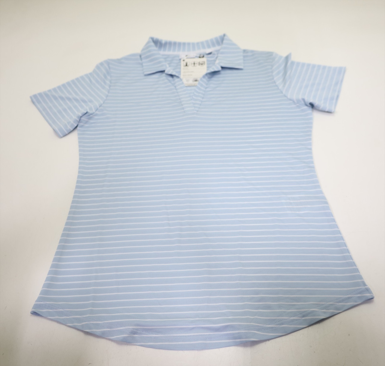 FootJoy Golf OPN COLLR STRP Polo Womens Size Small SKYWY/WH 936E