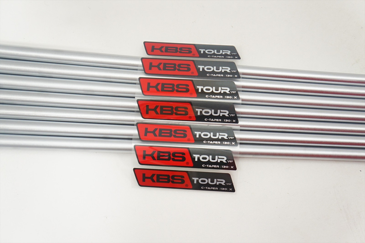 Uncut KBS Tour C-Taper Satin 130 X-Stiff 4-PW Shaft Set PULLS 37.5
