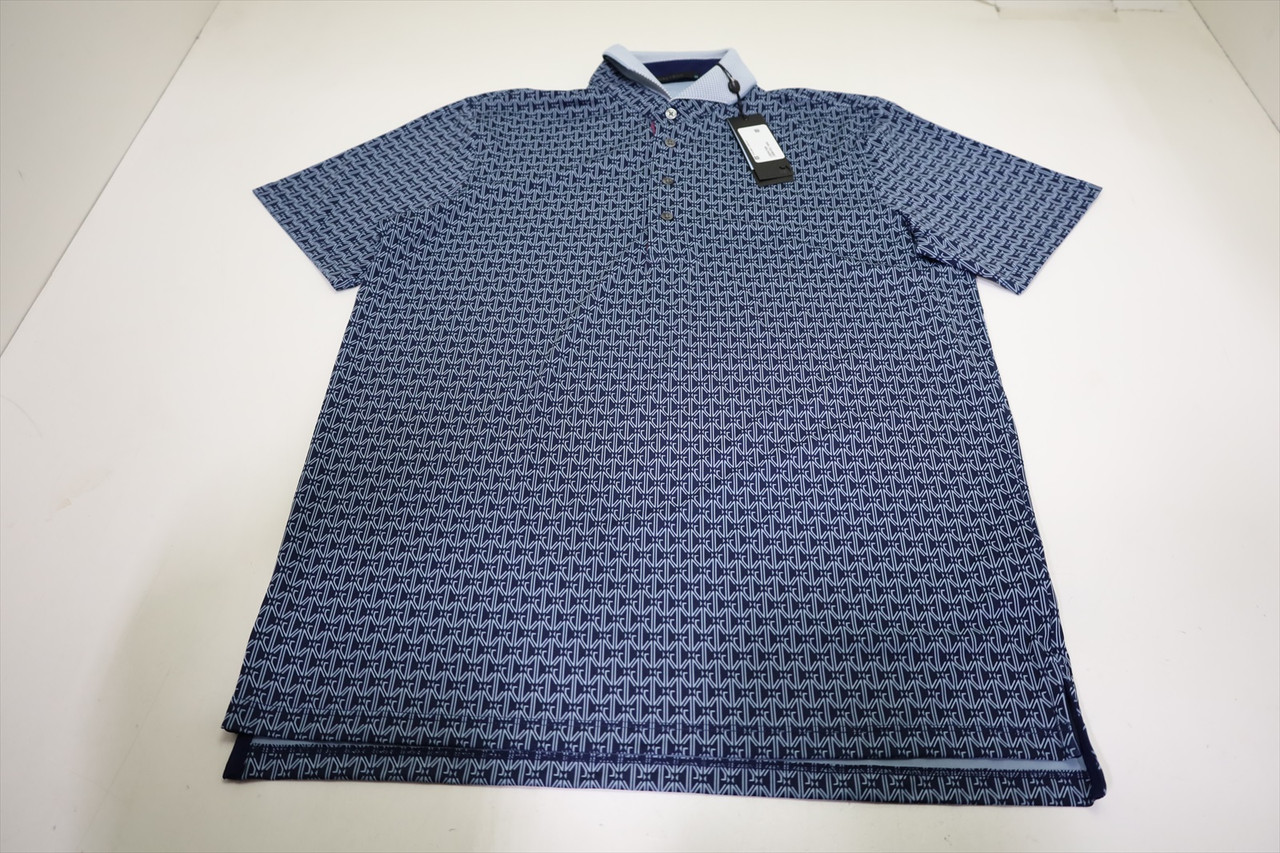 Greyson Golf Monogram Polo Mens Size Medium Maltese Blue New