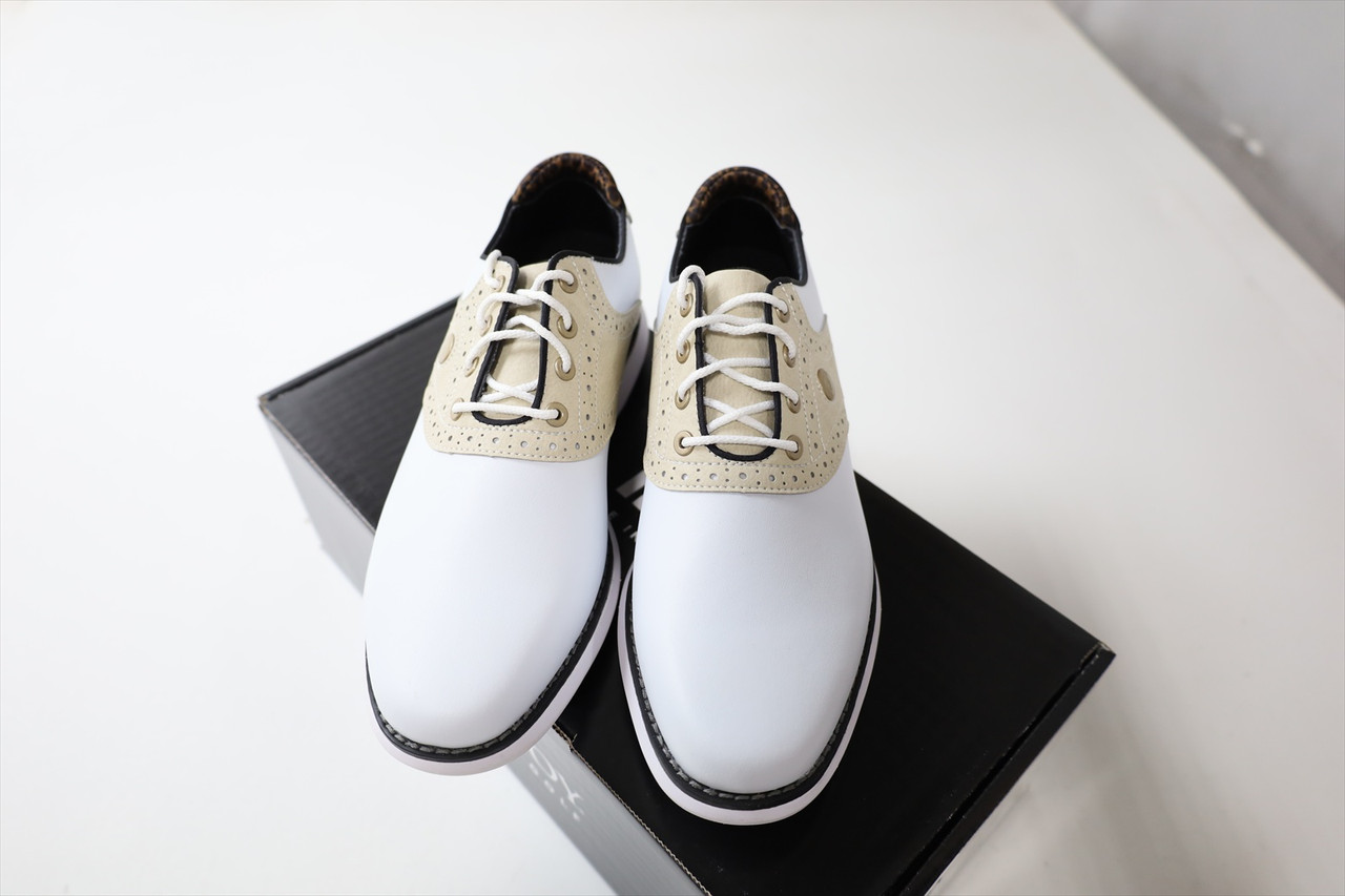 New FOOTJOY Golf Traditions Shoes Women 7 White/Beige 97938