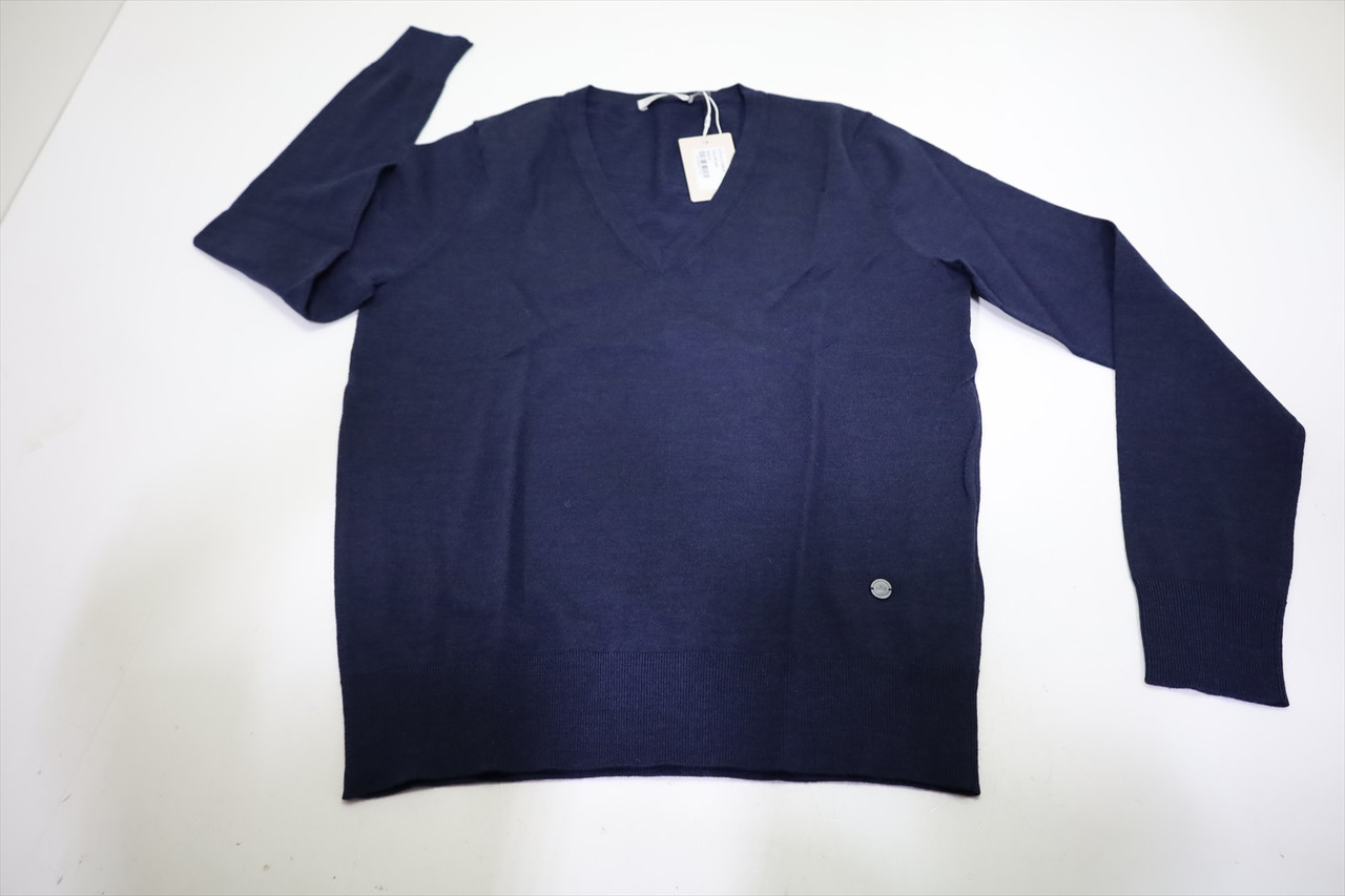 Peter Millar 93% Merino Wool Sweater Womens Size Small NAV V-Neck 