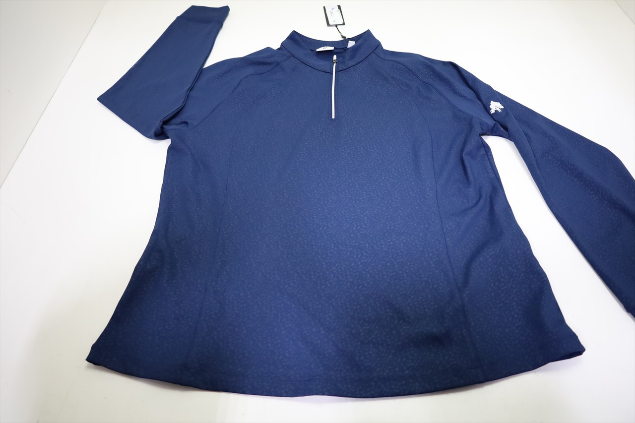 FootJoy W Embossed 1/4 Zip Pullover Womens Size XL Navy W/Logo New