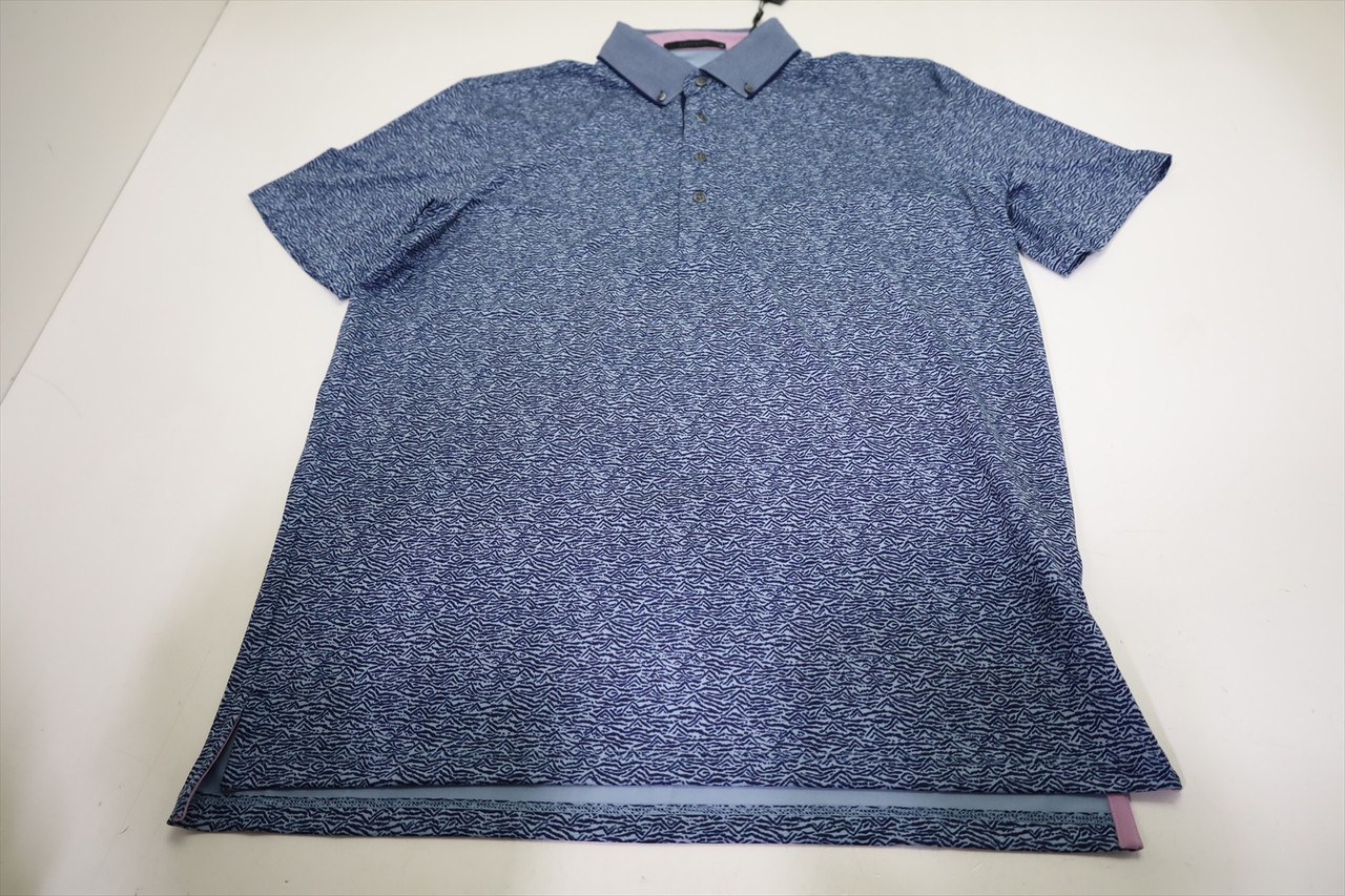 GREYSON メンズ ゴルフシャツ ボーダー柄 Greyson Golf Range Polo Mens Size Medium Bonneville New