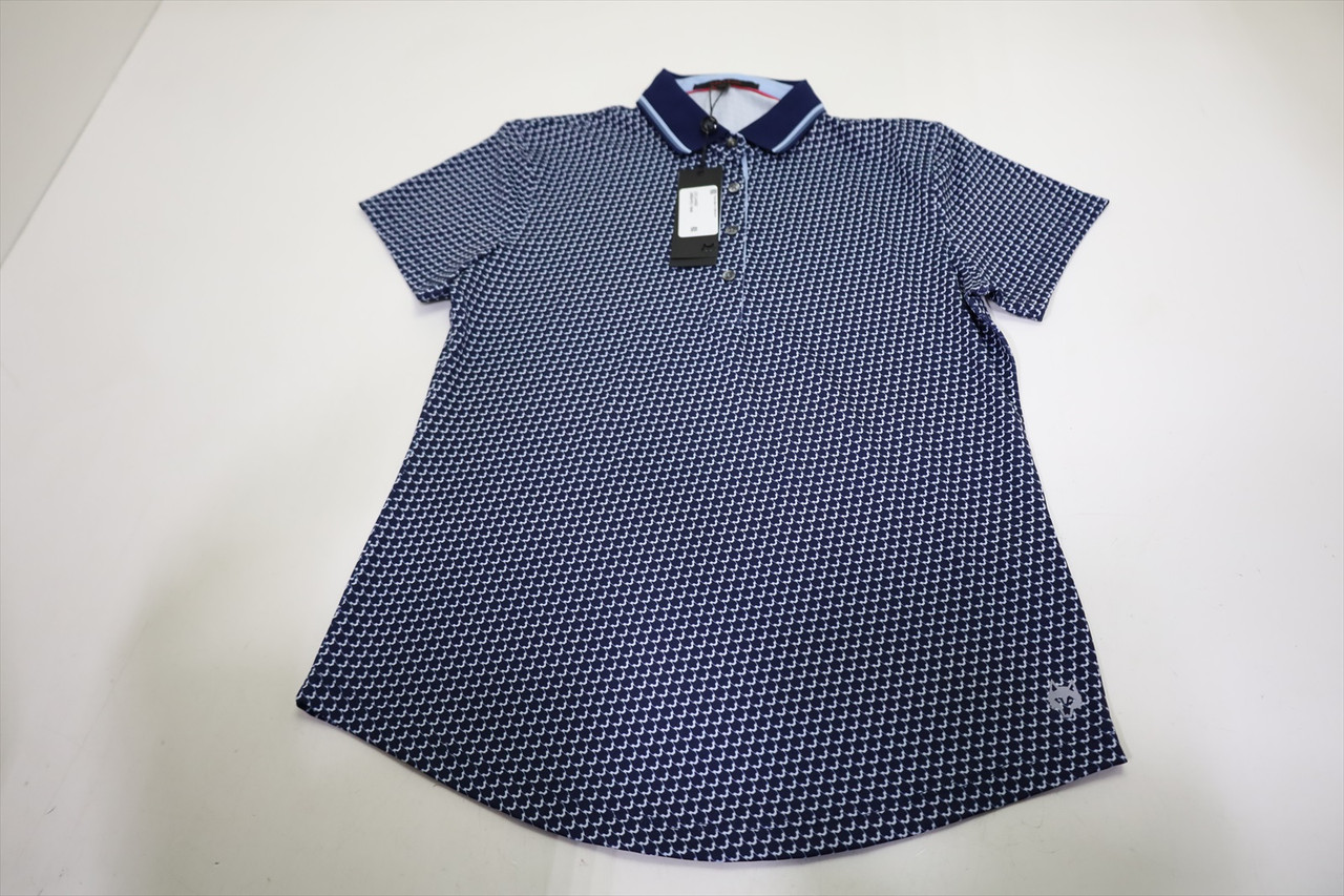 GREYSON グレイソン WOLVESTOOTH ポロシャツ M Greyson Wolvestooth Scarlett Polo Womens Small Maltese Blue