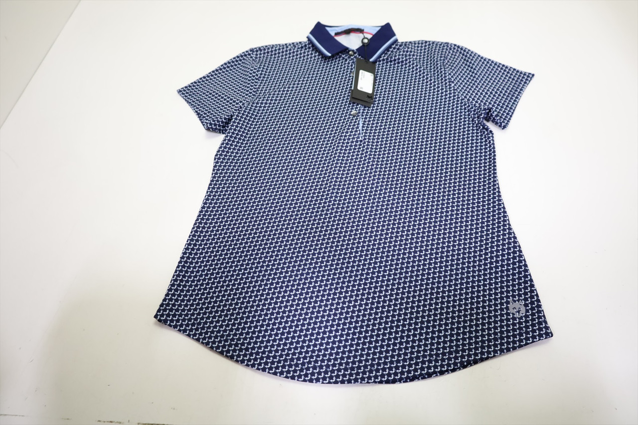 Greyson Wolvestooth Scarlett Collar Polo Womens Size Small Blue