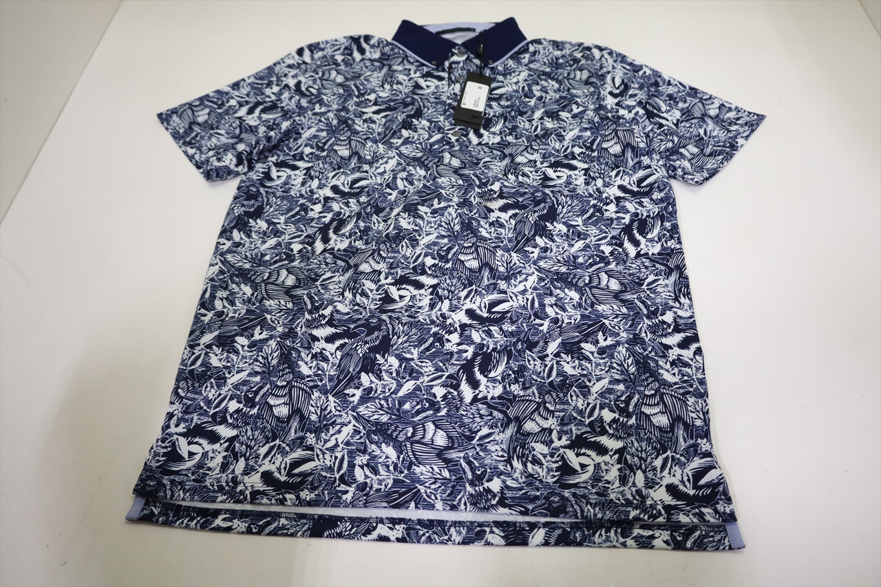 Greyson Golf Stamped Polo Mens Size Medium Maltese Blue New