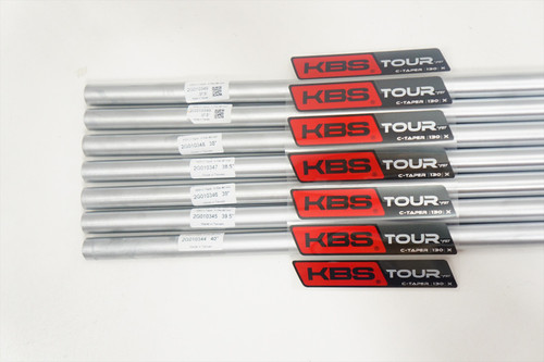 Uncut KBS Tour C-Taper Satin 130 X-Stiff 4-PW Shaft Set PULLS 37.5