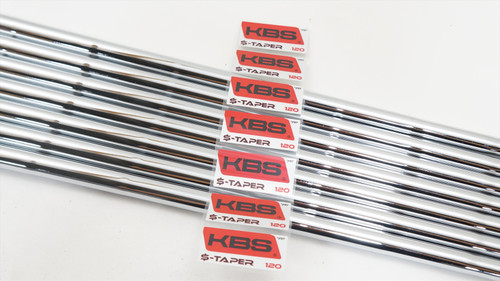 Uncut KBS $-Taper 120 STIFF 37.5"-40" 4-PW Iron Shaft Set PULLS .355 Taper