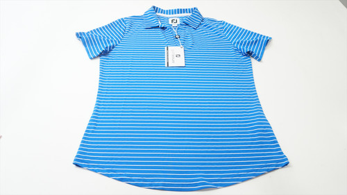 FootJoy W OPN CLAR Stripe Polo Womens Size Small Blue/White 1056A 01271302 New FootJoy W OPN CLAR Stripe Polo Womens Size Small Blue/White 1056A 01271302 New