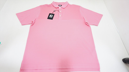 Footjoy Lisle Engineered Pin Polo Mens Large Azalea/White 27991 889A 01141935 Footjoy Lisle Engineered Pin Polo Mens Large Azalea/White 27991 889A 01141935