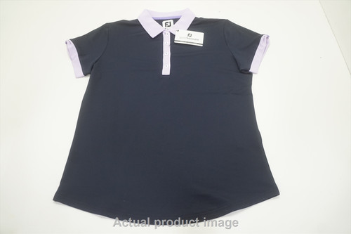 FootJoy Short Sleeve Color Block Polo Womens Size Medium Navy 798B 01047745 New FootJoy Short Sleeve Color Block Polo Womens Size Medium Navy 798B 01047745 New