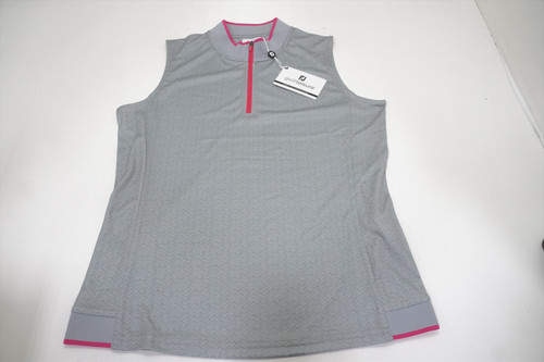 FootJoy Golf 1/4 Zip Printed Shirt Polo Womens Size Medium Grey 857B 1103669 New