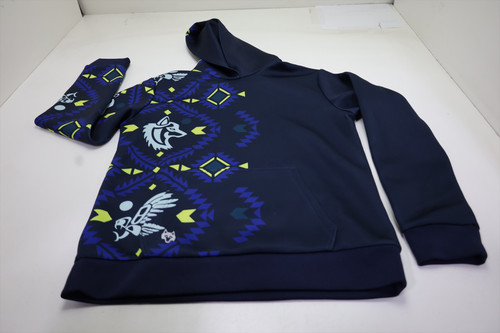 Greyson Eagle Wolf Chene Hoodie Pullover Mens Size Medium Navy 983A 01266300 New Greyson Eagle Wolf Chene Hoodie Pullover Mens Size Medium Navy 983A 01266300 New