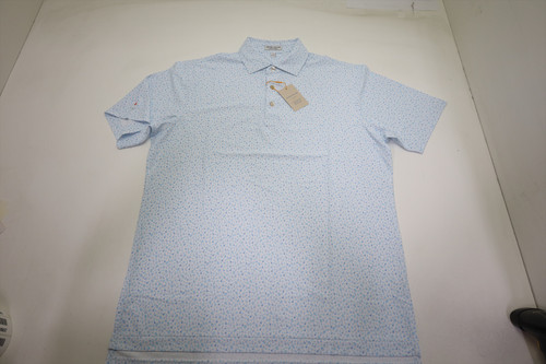 Peter Millar Golf Pattern Polo Mens Size Medium WHITE W/Logo 1050C 01268088 New Peter Millar Golf Pattern Polo Mens Size Medium WHITE W/Logo 1050C 01268088 New