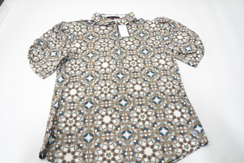 Greyson Prismatic Wolf Maison Polo Womens Size Small Sand Storm 961C 1201773 New Greyson Prismatic Wolf Maison Polo Womens Size Small Sand Storm 961C 1201773 New