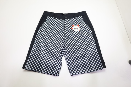 Waac Golf Checkered Shorts Mens Size 2 Black Regular 1030D 01239109 New Waac Golf Checkered Shorts Mens Size 2 Black Regular 1030D 01239109 New