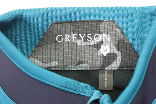 Greyson Golf Full Zip Vest Mens Size Medium Aqua Blue/Navy 988A