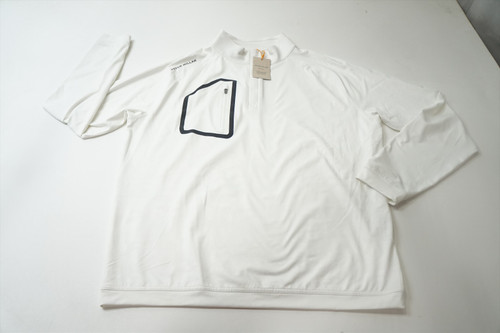 Peter Millar Classic Pullover Mens Size Medium WHITE W/Logo 1054A 01269964 New Peter Millar Classic Pullover Mens Size Medium WHITE W/Logo 1054A 01269964 New