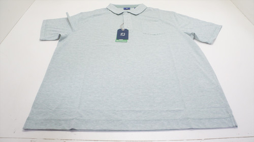 FootJoy 1857 Drirelease Feeder Stripe Polo Mens Size XL White 1015A 01231638 FootJoy 1857 Drirelease Feeder Stripe Polo Mens Size XL White 1015A 01231638